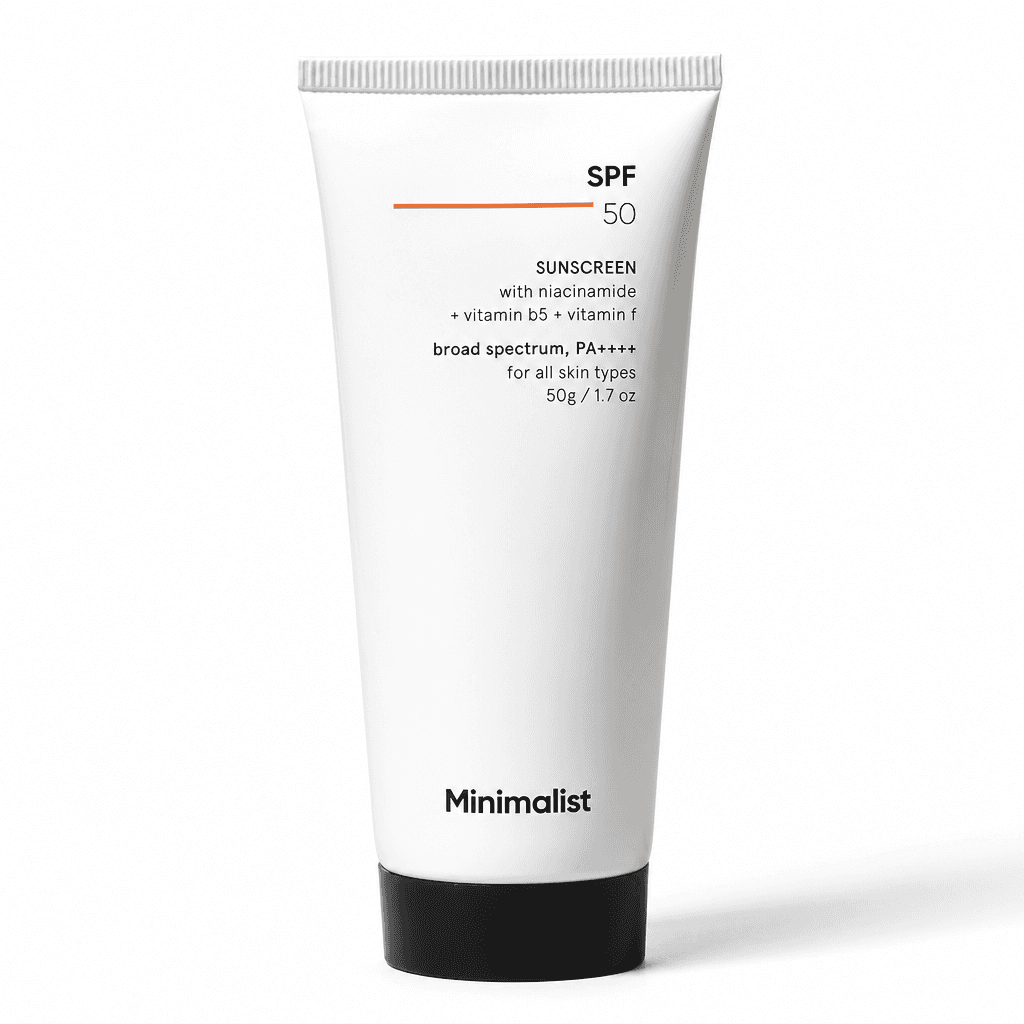 Sunscreen SPF 50, Amazon main image on pure white background, generated by BrandShots