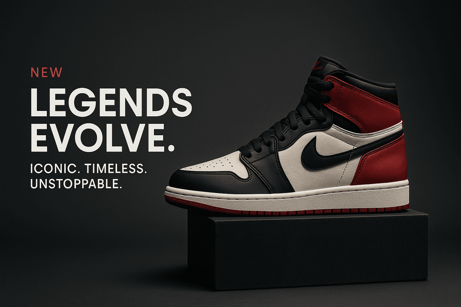 Performance high-top sneaker ad creative on a charcoal backdrop with rim lighting, illustrative image for a post on how brand kits work in AI image generation